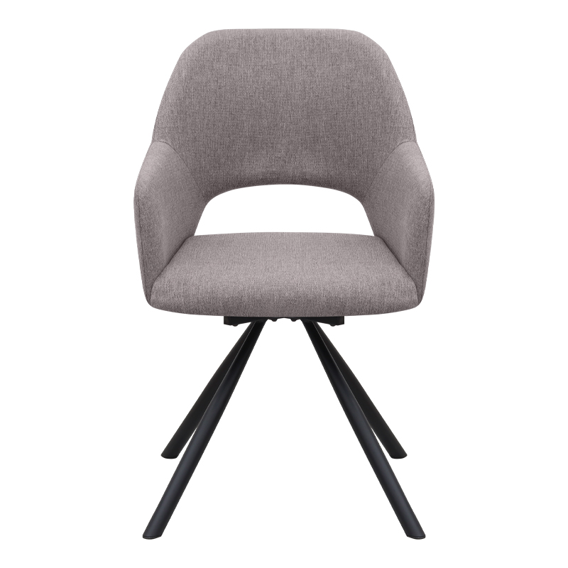 Πολυθρόνα τραπεζαρίας Gabriel Megapap ανοιχτό μπεζ ύφασμα - μεταλλικό μαύρο πόδι 58x60x85εκ.