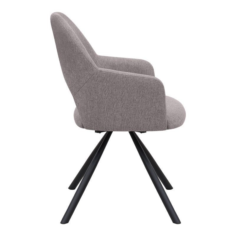 Πολυθρόνα τραπεζαρίας Gabriel Megapap ανοιχτό μπεζ ύφασμα - μεταλλικό μαύρο πόδι 58x60x85εκ.