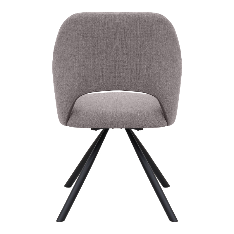 Πολυθρόνα τραπεζαρίας Gabriel Megapap ανοιχτό μπεζ ύφασμα - μεταλλικό μαύρο πόδι 58x60x85εκ.