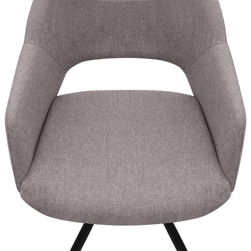 Πολυθρόνα τραπεζαρίας Gabriel Megapap ανοιχτό μπεζ ύφασμα - μεταλλικό μαύρο πόδι 58x60x85εκ.