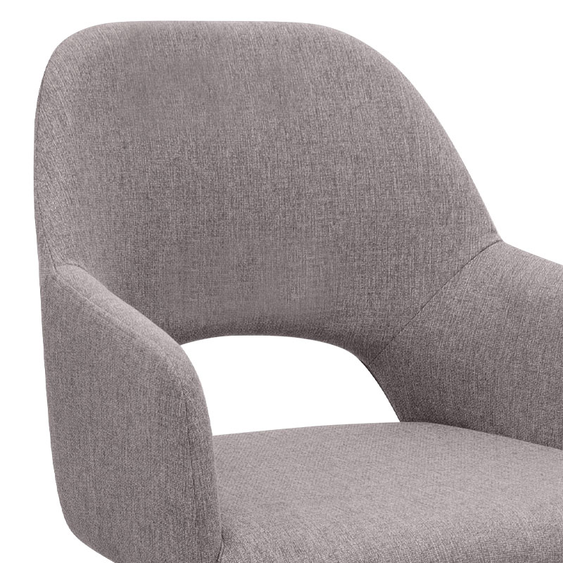 Πολυθρόνα τραπεζαρίας Gabriel Megapap ανοιχτό μπεζ ύφασμα - μεταλλικό μαύρο πόδι 58x60x85εκ.