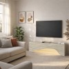 Έπιπλο τηλεόρασης Mara Megapap με LED χρώμα travertine 150x31,4x40εκ.
