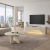 Έπιπλο τηλεόρασης Mara Megapap με LED χρώμα travertine 150x31,4x40εκ.