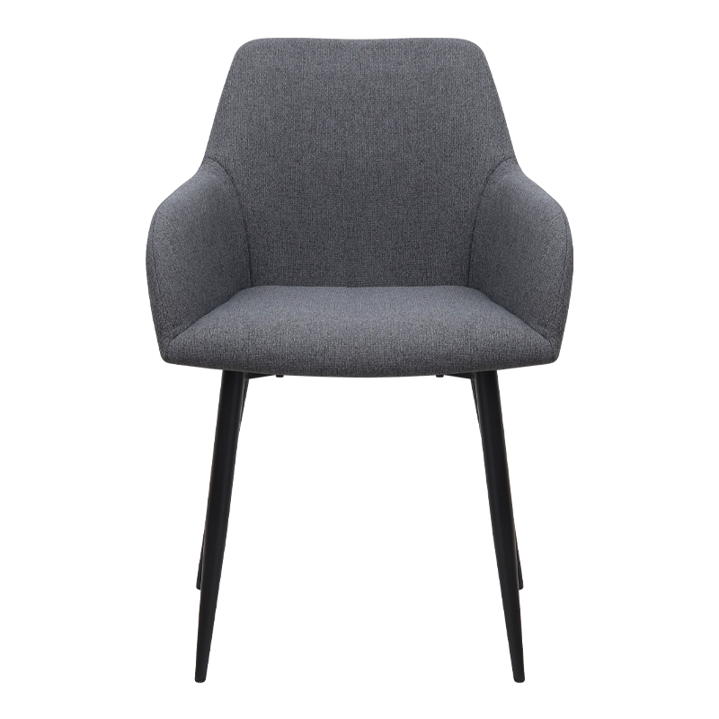 Πολυθρόνα τραπεζαρίας Monica Megapap γκρι ύφασμα - μεταλλικό μαύρο πόδι 54x57x84εκ.