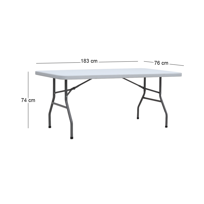 Τραπέζι catering - συνεδρίου Capri Megapap πτυσσόμενο - μονοκόμματη επιφάνεια χρώμα λευκό του πάγου 183x76x74εκ.