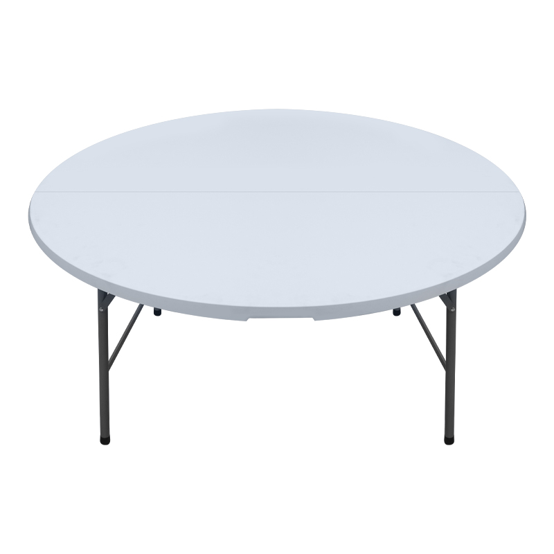 Τραπέζι catering - συνεδρίου Capri Megapap πτυσσόμενο – βαλίτσα στρογγυλό χρώμα λευκό του πάγου Ø152x74εκ.