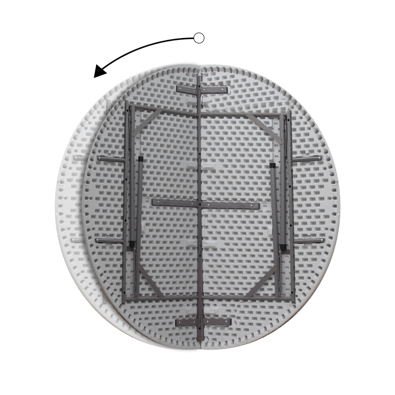 Τραπέζι catering - συνεδρίου Capri Megapap πτυσσόμενο – βαλίτσα στρογγυλό χρώμα λευκό του πάγου Ø152x74εκ.