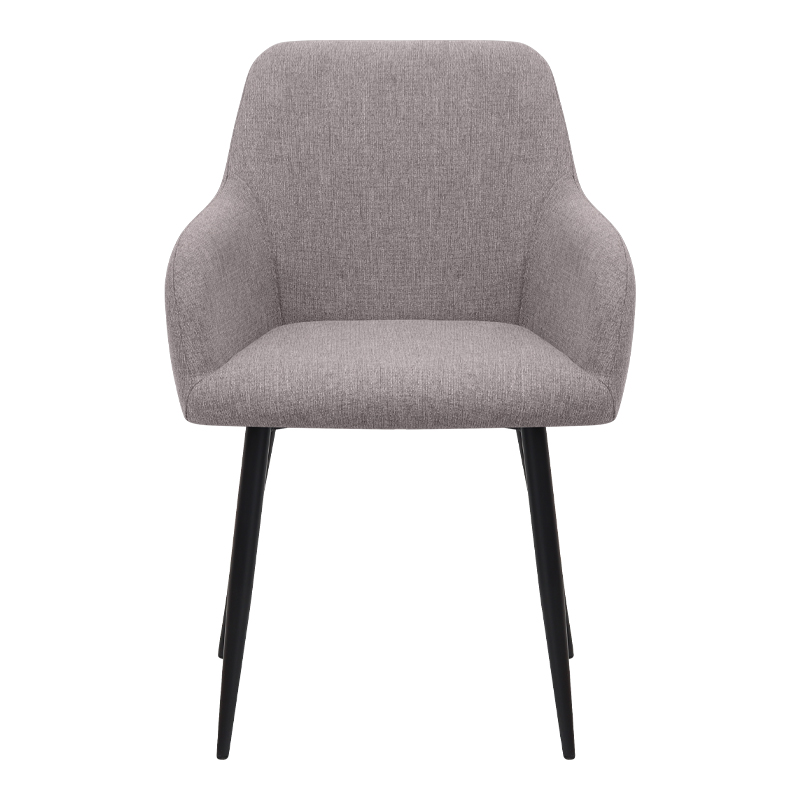 Πολυθρόνα τραπεζαρίας Monica Megapap ανοιχτό μπεζ ύφασμα - μεταλλικό μαύρο πόδι 54x57x84εκ.