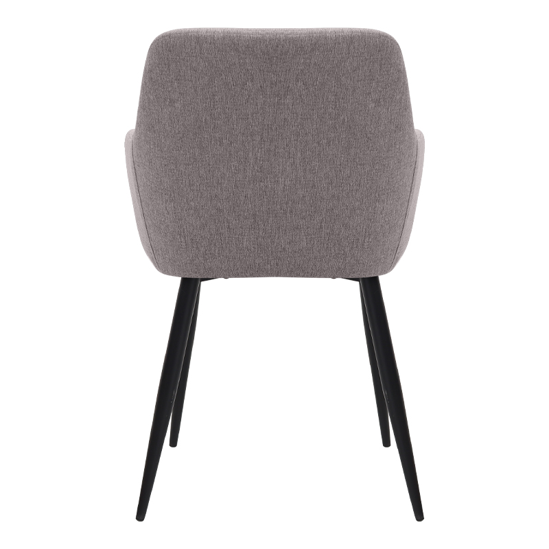 Πολυθρόνα τραπεζαρίας Monica Megapap ανοιχτό μπεζ ύφασμα - μεταλλικό μαύρο πόδι 54x57x84εκ.