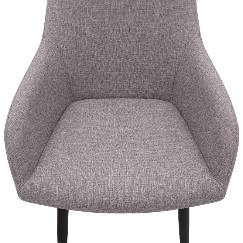 Πολυθρόνα τραπεζαρίας Monica Megapap ανοιχτό μπεζ ύφασμα - μεταλλικό μαύρο πόδι 54x57x84εκ.