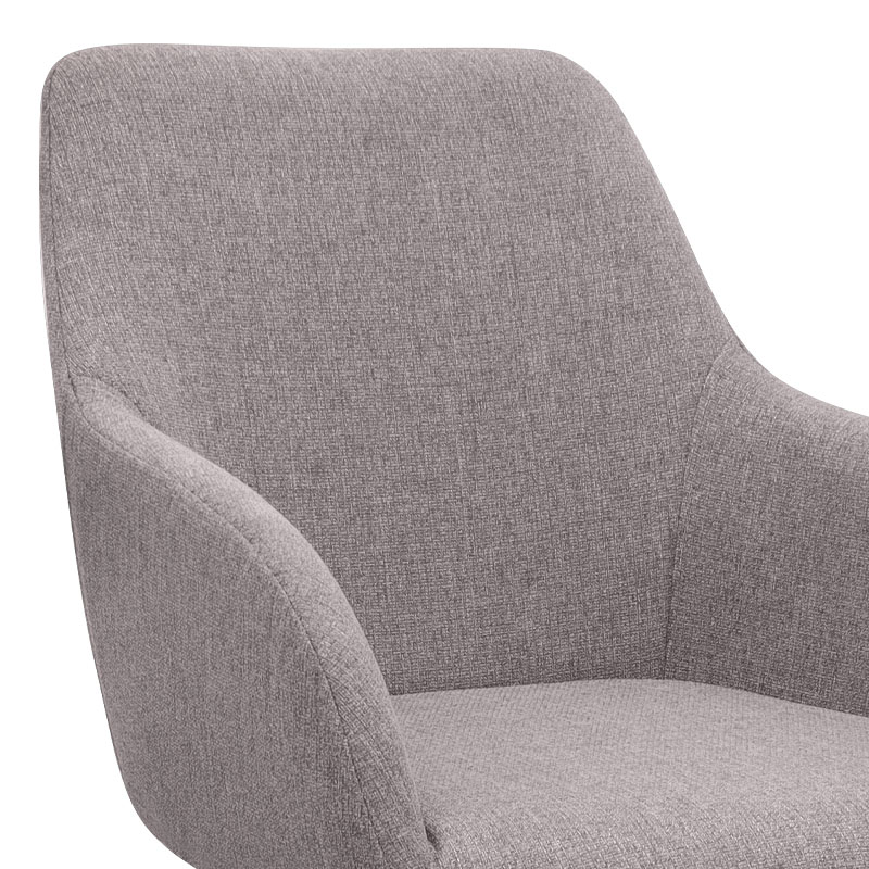 Πολυθρόνα τραπεζαρίας Monica Megapap ανοιχτό μπεζ ύφασμα - μεταλλικό μαύρο πόδι 54x57x84εκ.