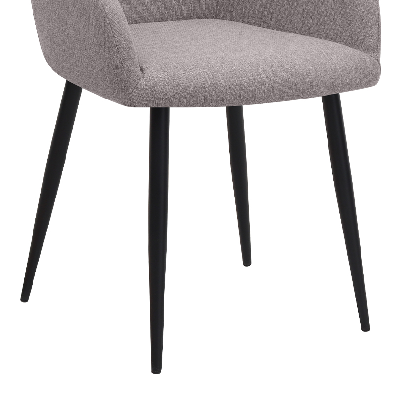 Πολυθρόνα τραπεζαρίας Monica Megapap ανοιχτό μπεζ ύφασμα - μεταλλικό μαύρο πόδι 54x57x84εκ.