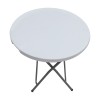 Τραπέζι catering - συνεδρίου Capri Megapap πτυσσόμενο - στρογγυλό μονοκόμματη επιφάνεια χρώμα λευκό του πάγου Ø80x74εκ.