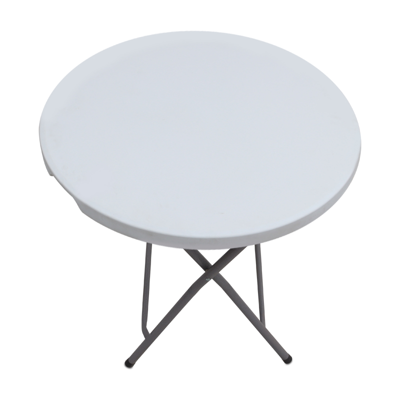 Τραπέζι catering - συνεδρίου Capri Megapap πτυσσόμενο - στρογγυλό μονοκόμματη επιφάνεια χρώμα λευκό του πάγου Ø80x74εκ.