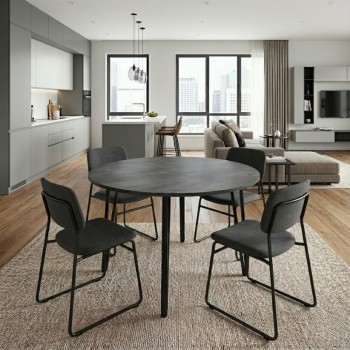 Τραπέζι Zeno Megapap χρώμα σκούρο γκρι σκυροδέματος Ø110x73,5εκ.