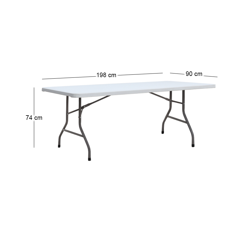 Τραπέζι catering - συνεδρίου Capri Megapap πτυσσόμενο - μονοκόμματη επιφάνεια χρώμα λευκό του πάγου 198x90x74εκ.
