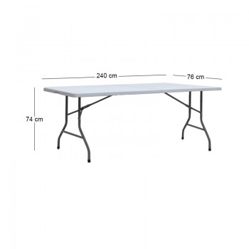 Τραπέζι catering - συνεδρίου Capri Megapap πτυσσόμενο - βαλίτσα χρώμα λευκό του πάγου 240x76x74εκ.