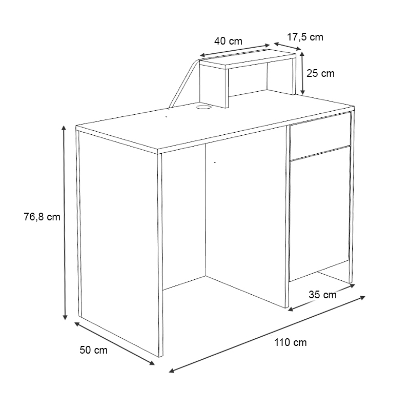 Γραφείο υποδοχής - reception Merlin Megapap χρώμα λευκό 110x50x101,8εκ.