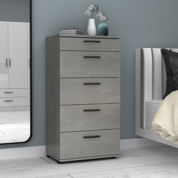 Συρταριέρα Helia Megapap χρώμα γκρι σκυροδέματος 60x44x108εκ.