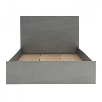 Κρεβάτι Troy Megapap χρώμα γκρι σκυροδέματος 120x200εκ.