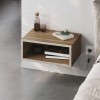 Κομοδίνο επιτοίχιο Brik Megapap με LED χρώμα καρυδί - sandstone 45x30x18εκ.