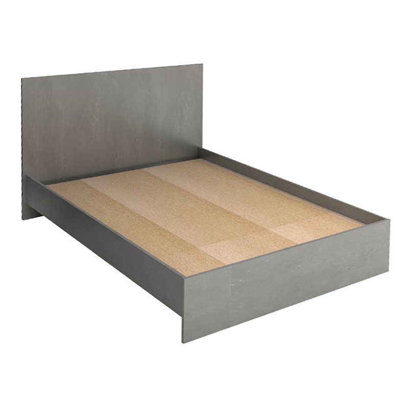 Κρεβάτι Troy Megapap χρώμα γκρι σκυροδέματος 150x200εκ.