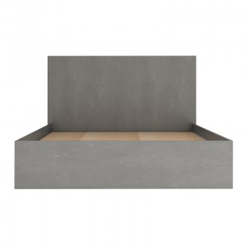 Κρεβάτι Troy Megapap χρώμα γκρι σκυροδέματος 150x200εκ.
