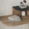 Κομοδίνο επιτοίχιο Luno Megapap με LED χρώμα sepet oak 40x30x16,2εκ.