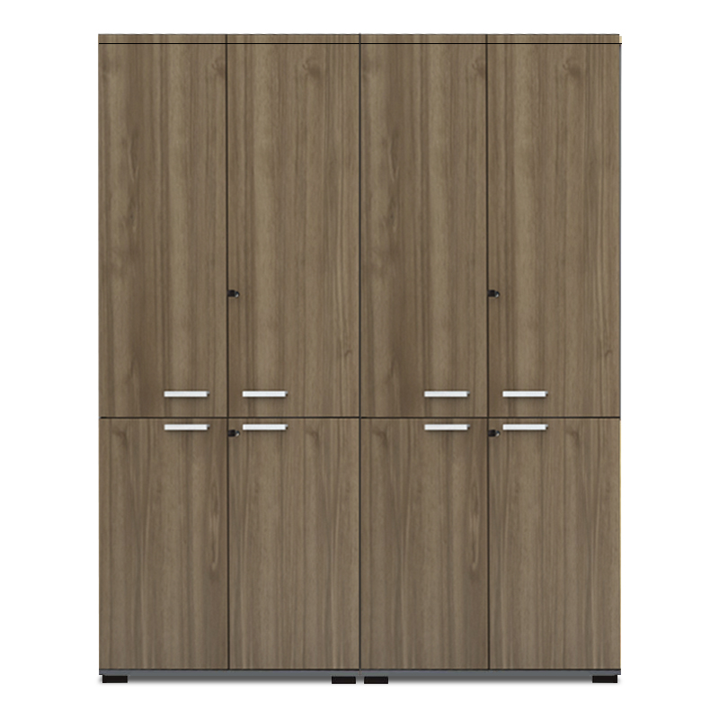 Ντουλάπα γραφείου με κλειδαριά επαγγελματική Venturo Megapap χρώμα ανθρακί - καρυδί 160x40x200εκ.