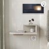 Κομοδίνο επιτοίχιο Luno Megapap με LED χρώμα sandstone 40x30x16,2εκ.