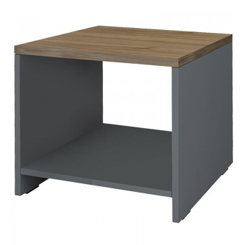 Τραπεζάκι γραφείου επαγγελματικό Venturo Megapap χρώμα ανθρακί - καρυδί 60x60x45εκ.