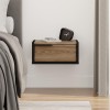 Κομοδίνο επιτοίχιο Eco Megapap χρώμα black wood - καρυδί 40x33x18,5εκ.
