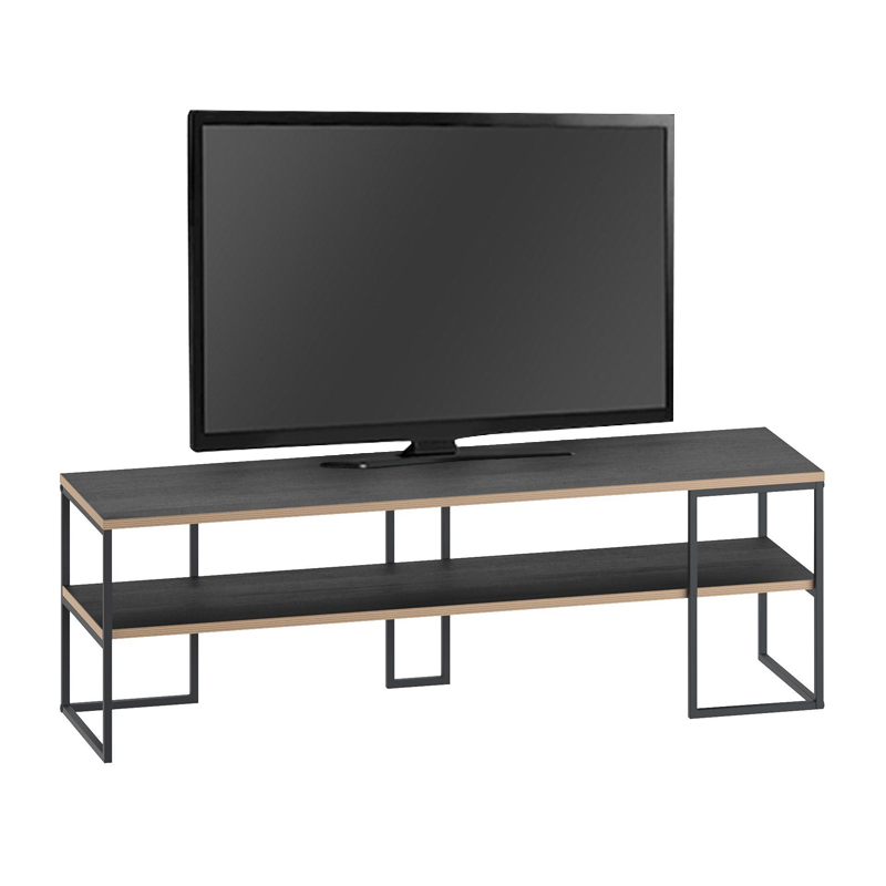Έπιπλο τηλεόρασης Friday Megapap χρώμα black wood 140x37x45εκ.