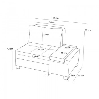 Πολυθρόνα - κρεβάτι Perenna Megapap υφασμάτινη χρώμα καφέ 116x93x83εκ.