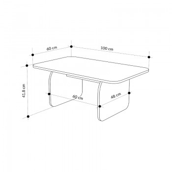 Τραπεζάκι σαλονιού Pietra Megapap χρώμα neo travertine 100x60x41,8εκ.
