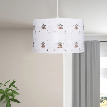 Φωτιστικό οροφής Tale Megapap E27 ύφασμα PVC μονόφωτο πολύχρωμο Ø33x70εκ.