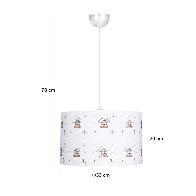 Φωτιστικό οροφής Tale Megapap E27 ύφασμα PVC μονόφωτο πολύχρωμο Ø33x70εκ.