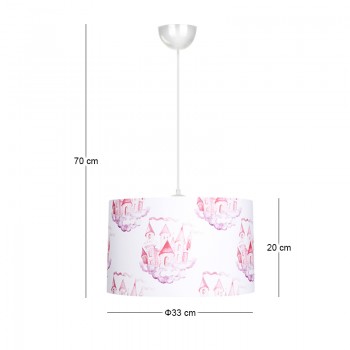 Φωτιστικό οροφής Tale Megapap E27 ύφασμα PVC μονόφωτο πολύχρωμο Ø33x70εκ.