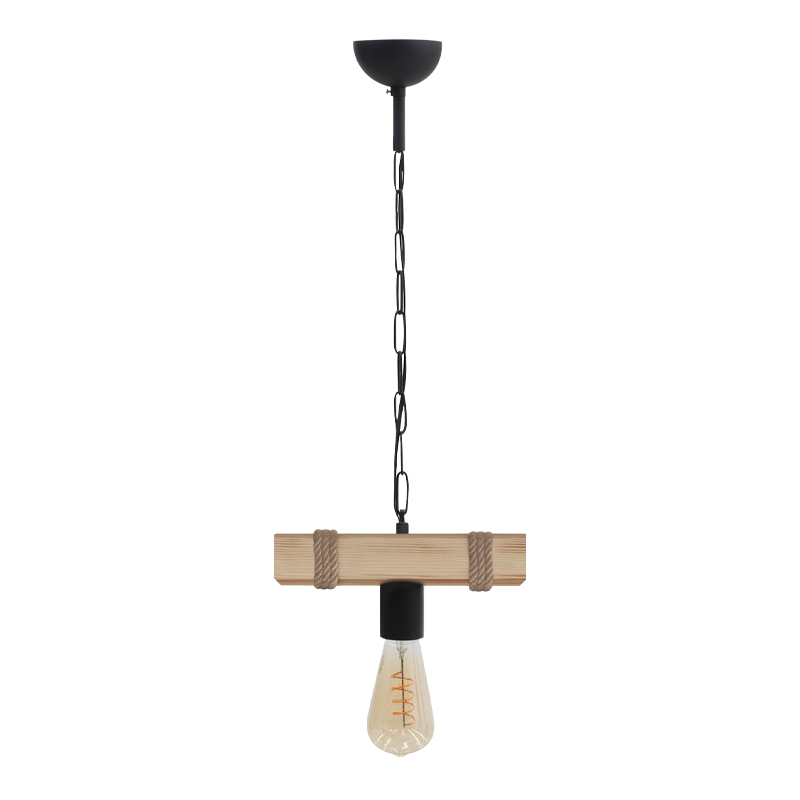 Φωτιστικό οροφής Vero Megapap E27 ξύλινο μονόφωτο χρώμα φυσικό 25x8x65εκ.