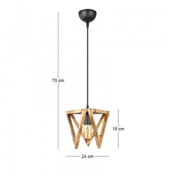 Φωτιστικό οροφής Nexo Megapap E27 ξύλινο μονόφωτο χρώμα φυσικό 24x21x70εκ.