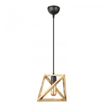 Φωτιστικό οροφής Piramit Megapap E27 ξύλινο μονόφωτο χρώμα φυσικό 29x25x70εκ.