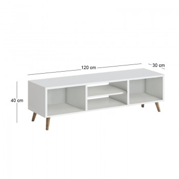 Έπιπλο τηλεόρασης Loren Megapap χρώμα λευκό 120x30x40εκ.