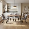 Σετ τραπεζαρία 5τμχ Roger - Christy Megapap Mdf - ύφασμα χρώμα ακακίας - ανοιχτό μπεζ 120x70x75εκ.