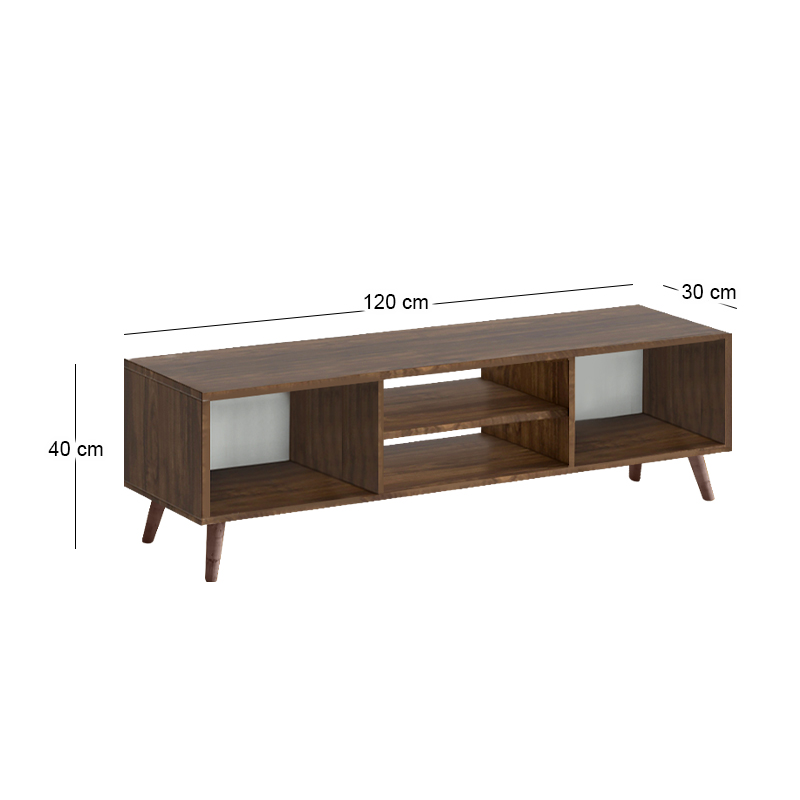 Έπιπλο τηλεόρασης Loren Megapap χρώμα καρυδί 120x30x40εκ.
