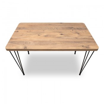 Σετ τραπεζαρία 5τμχ Roger - Christy Megapap Mdf - ύφασμα χρώμα ακακίας - ανθρακί 120x70x75εκ.