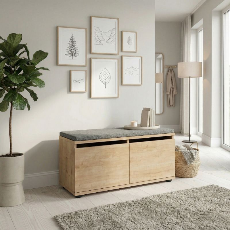 Παπουτσοθήκη Twain Megapap 8 ζευγών χρώμα sapphire oak 80x35x42εκ.