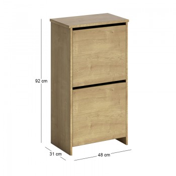 Παπουτσοθήκη Port Megapap χρώμα sapphire oak 48x31x92εκ.