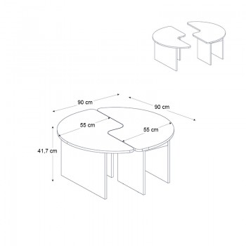 Τραπεζάκι σαλονιού σετ 2 τμχ Dorena Megapap χρώμα sencron black Ø90x41,7εκ.