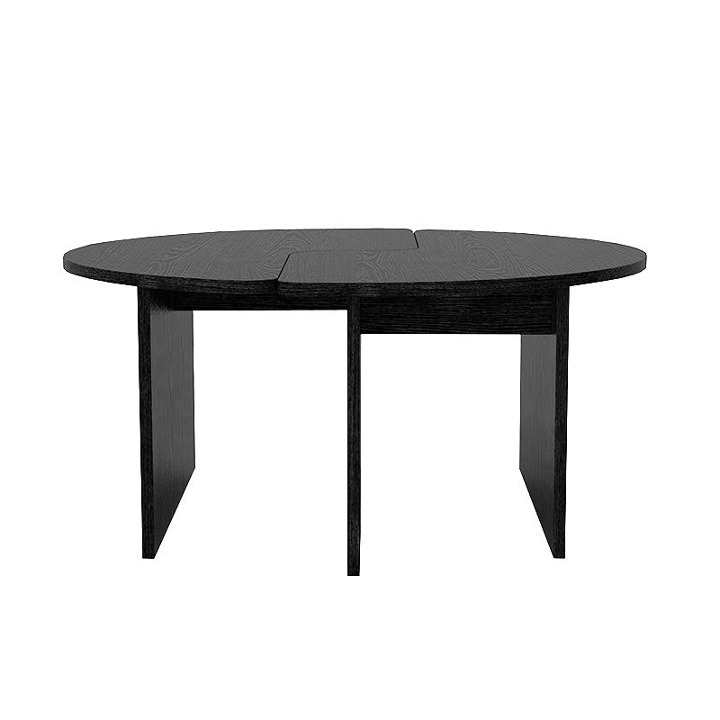 Τραπεζάκι σαλονιού σετ 2 τμχ Dorena Megapap χρώμα sencron black Ø90x41,7εκ.