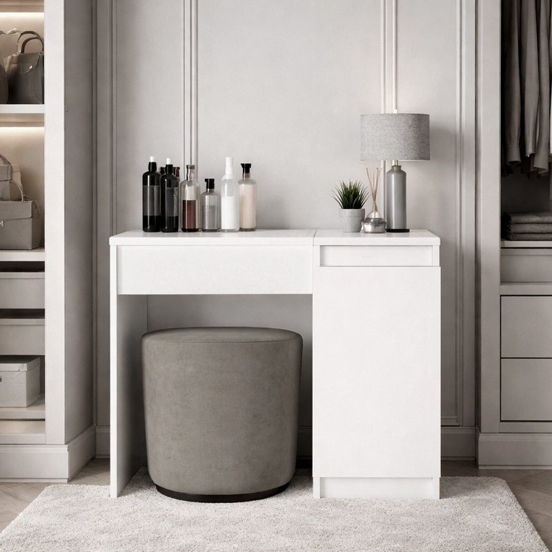 Τουαλέτα με καθρέπτη Huma Megapap χρώμα λευκό 90x45x118,2εκ.